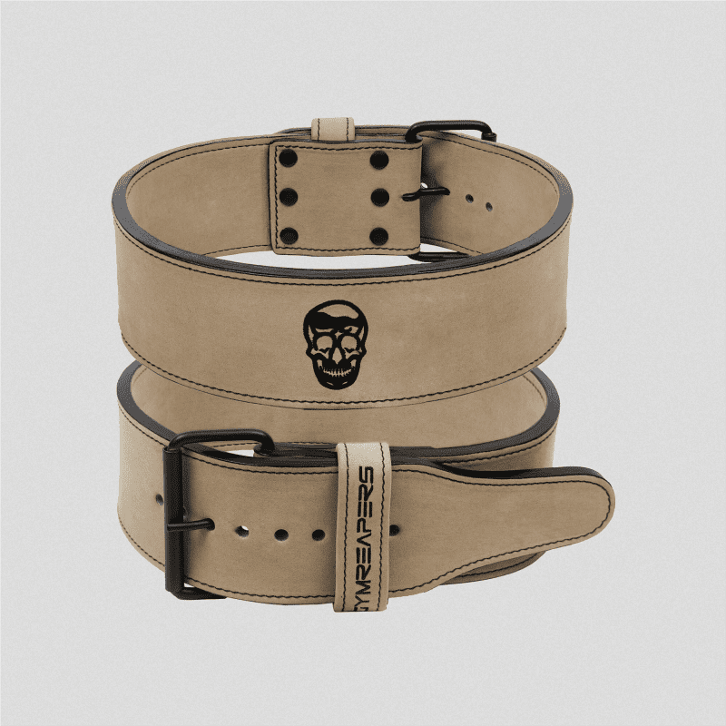 10mm single prong belt tan stacked