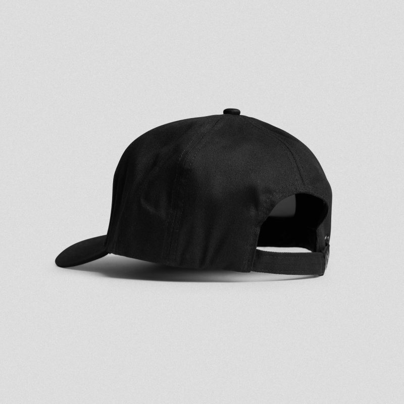 5 panel skull hat black burgundy back