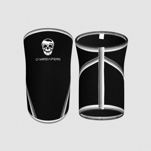 7mm knee sleeves black white front back