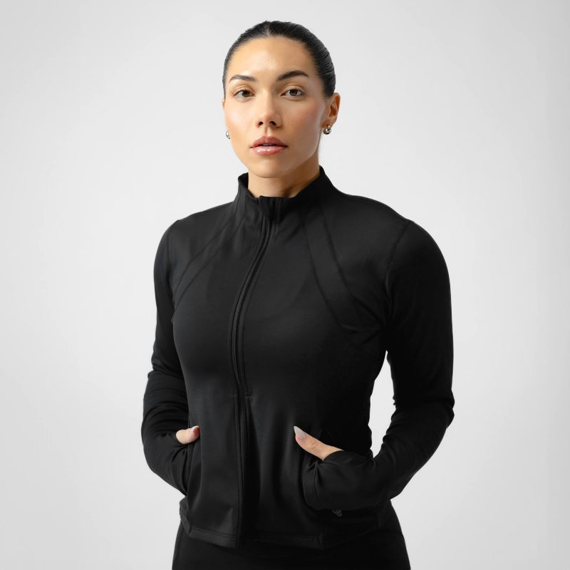 black performance running jacket main