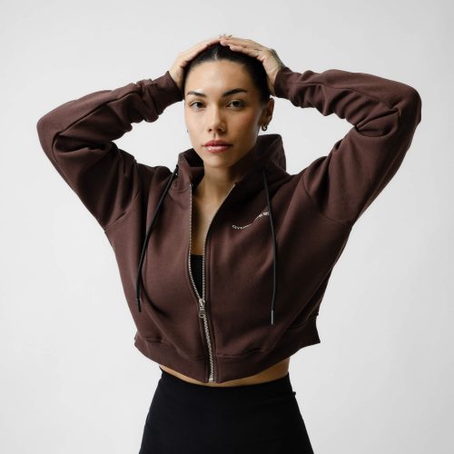 brown cropped hoodie main