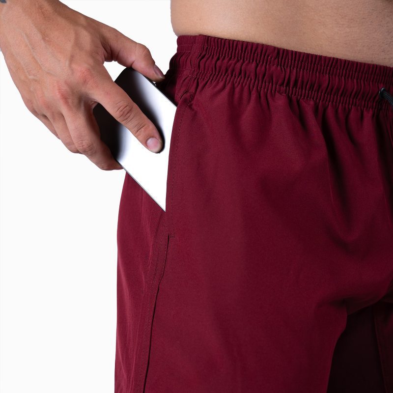 GR TrainingShorts Burgundy Cropped Pocket