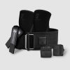 quick locking belt all black kit with black white lifting straps