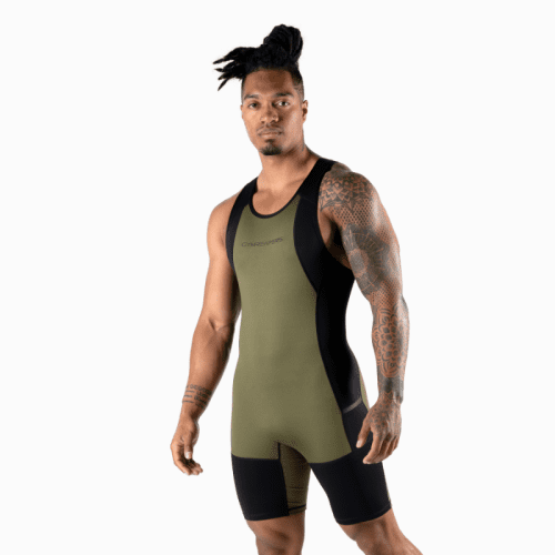 mens singlet green