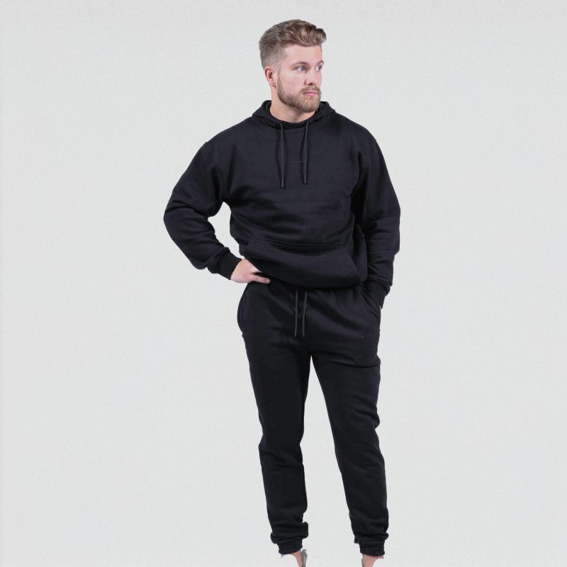 ascend joggers black black full view with hoodie