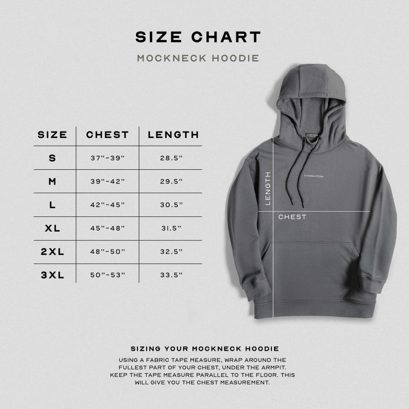 ascend mockneck hoodie charcoal size guide dc38d70a d015 4015 98eb b909d7eb7f2f