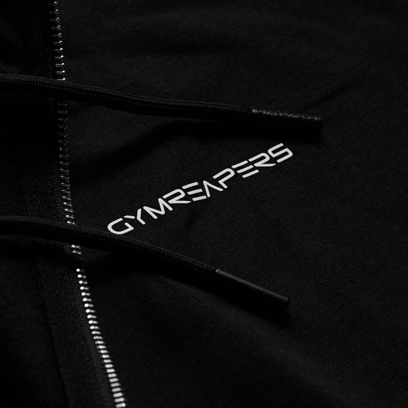 ascend zip up black white detail