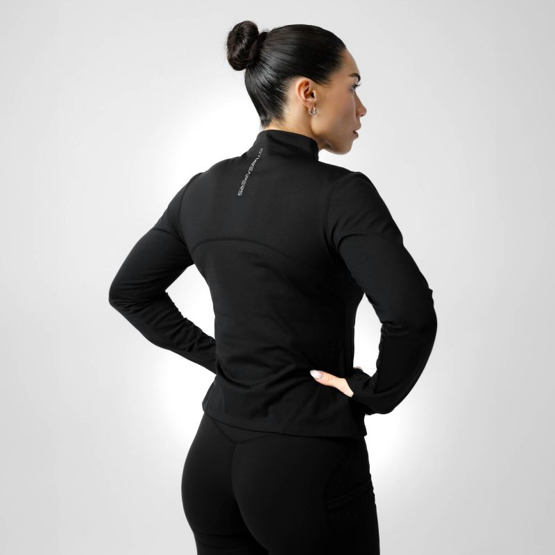 black performance running jacket back