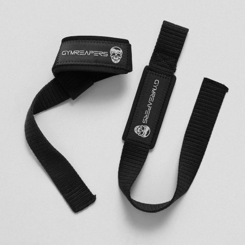 black white lifting straps flat and wrapped