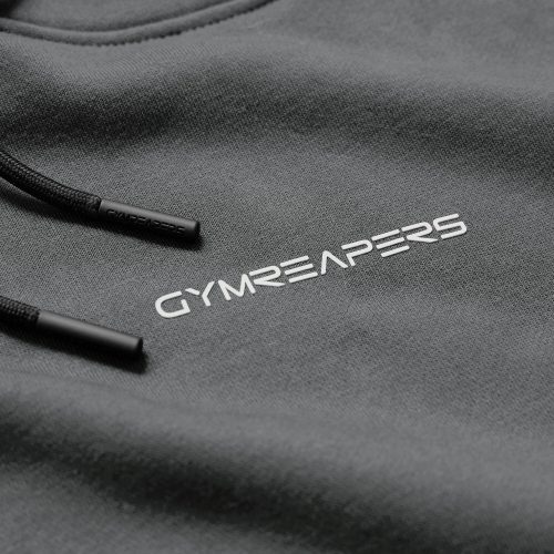 charcoal ascend mockneck hoodie detail