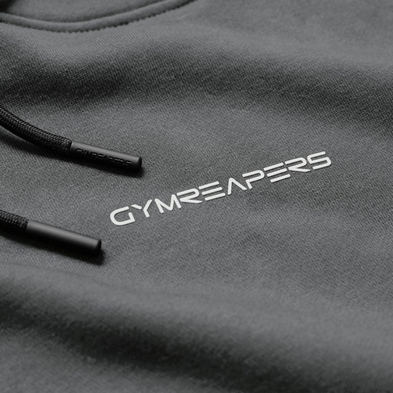 charcoal ascend mockneck hoodie detail