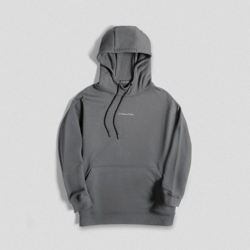 charcoal ascend mockneck hoodie front