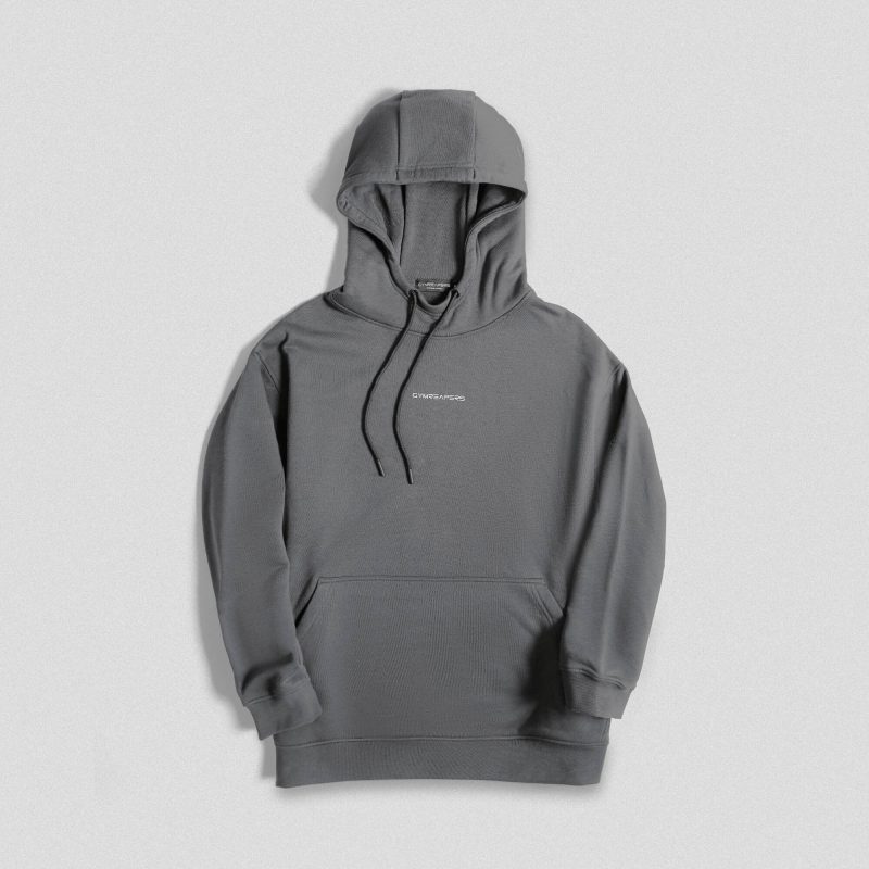 charcoal ascend mockneck hoodie front