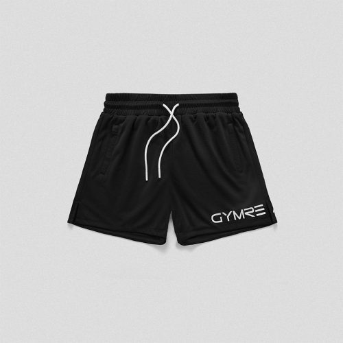 core mesh shorts black white front