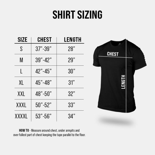 gr basic tees sizechart