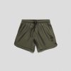 green training shorts flat front