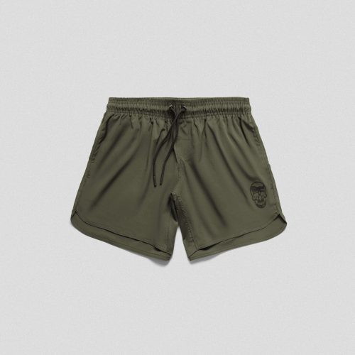 green training shorts flat front