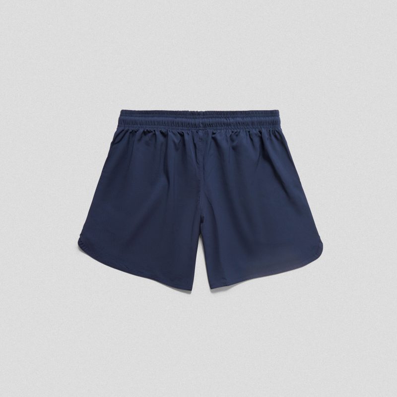 navy training shorts flat back