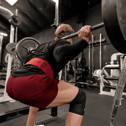 red lever belt squat