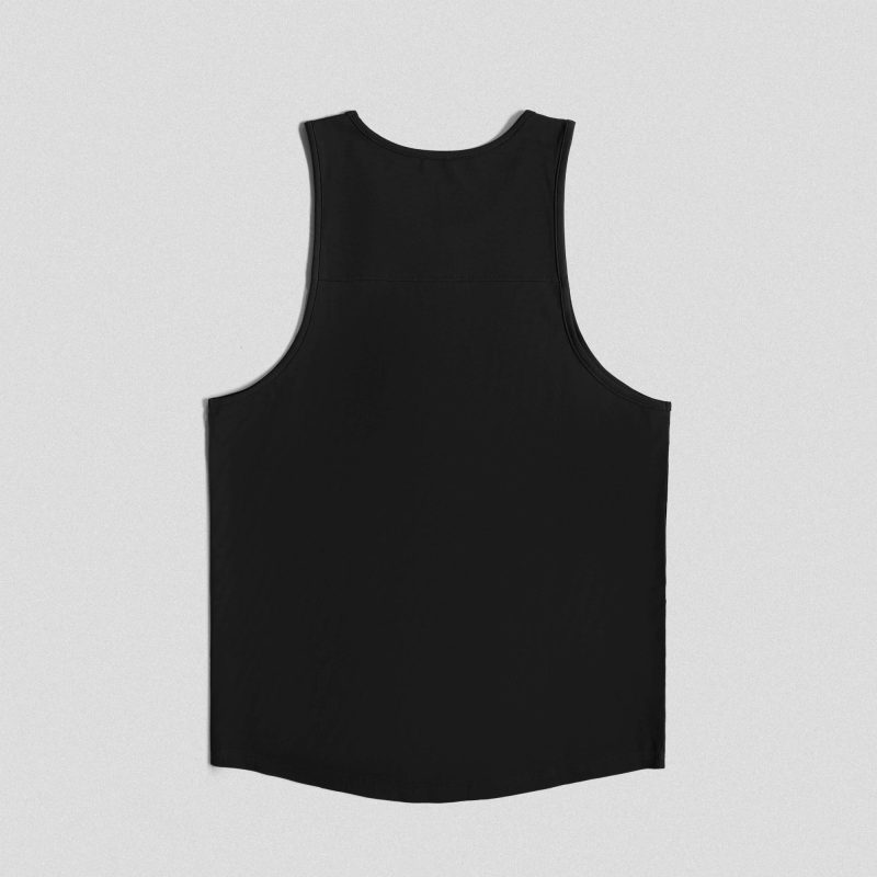 scoop hem tank black back