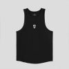 scoop hem tank black white front