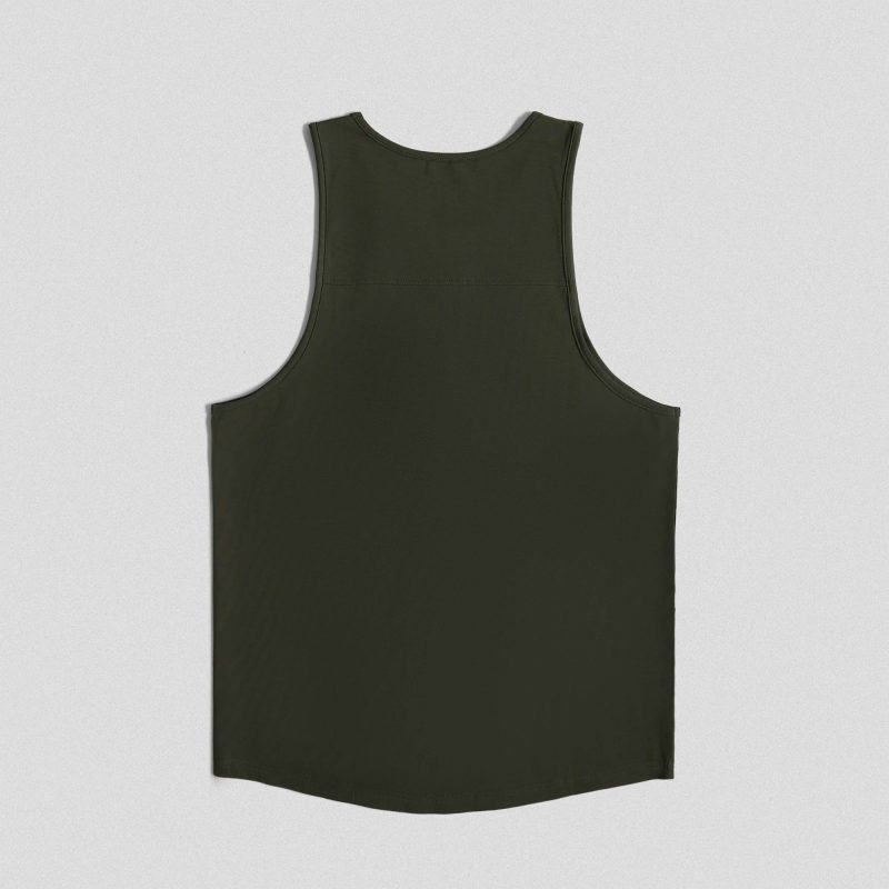 scoop hem tank green back