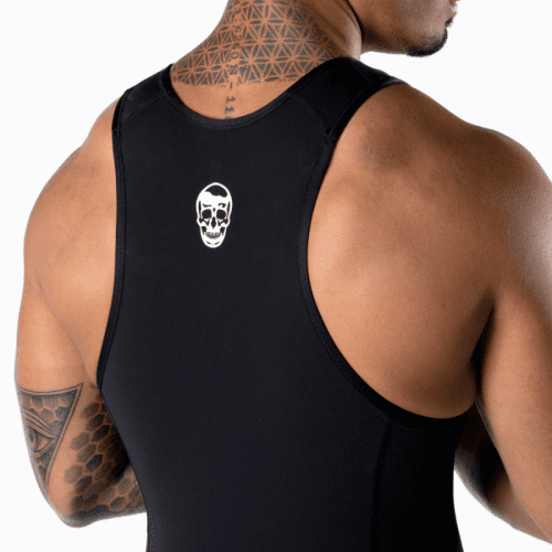 singlet black back detail