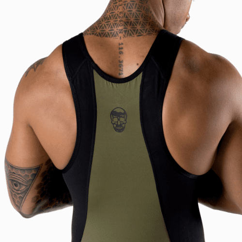 singlet green back detail