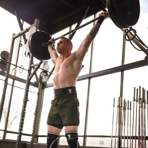 training shorts green lifting