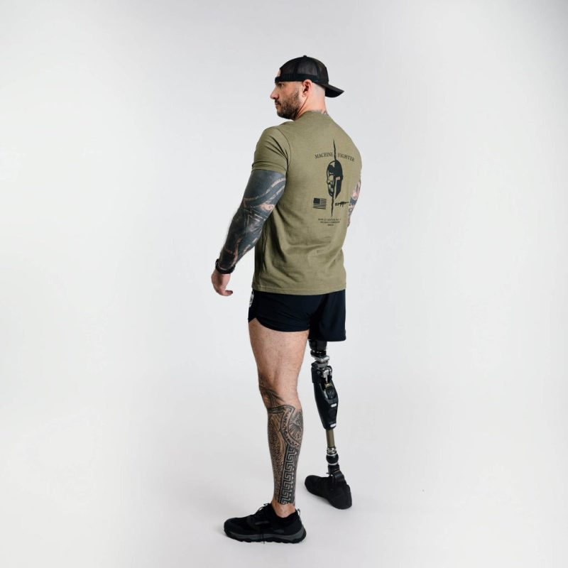 united tee military green back side angle