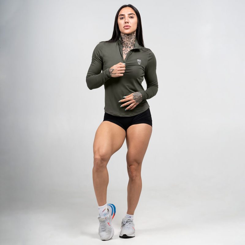 womens performance 1 4 zip green full