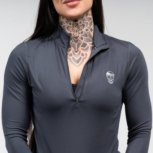 womens performance 1 4 zip obsidian detail